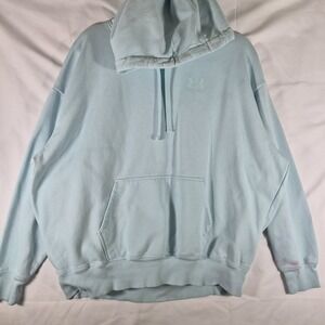 Under Armour Hoodie Women's Large Loose Fit Light Blue Pullover Sweatshirt UA...